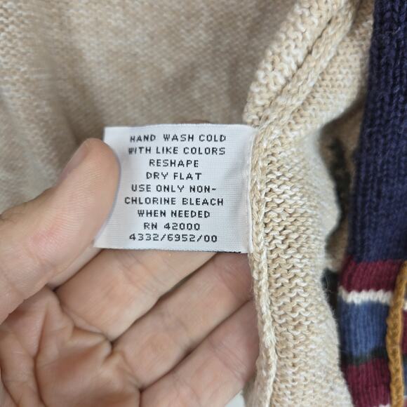 Vintage Sweater Nut Cracker Cardigan XL Beige Christmas Party Deer Forest Cabin - Picture 8 of 11